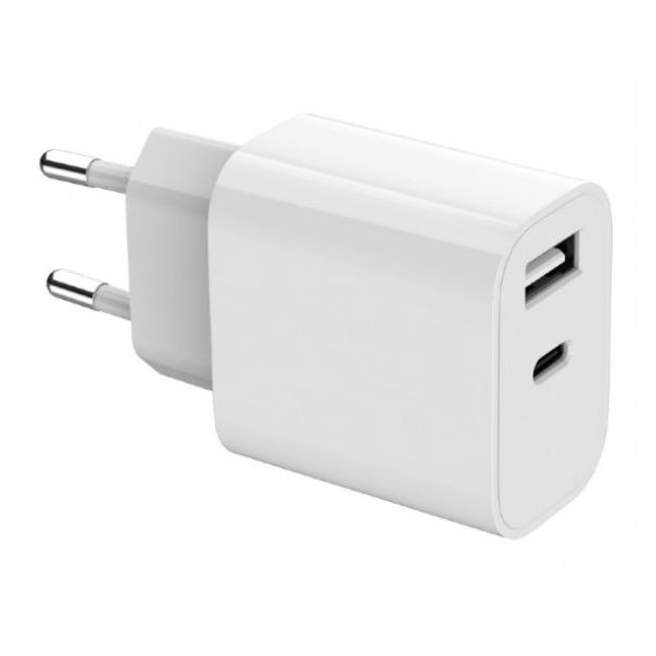 TA-UC-2AC12-01 Gembird USB punjac, 2-port USB-A+ USB-C, 2.4 A, white - EP3224844