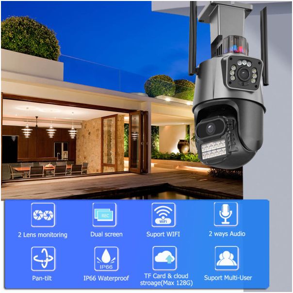 CAM-IP6MP-EP11-8X ZOOM GMB kamera 6 mpix microSD iCSee xmeye pro app Two-way voice PTZ ip66,2x3.6mm - EP3227686