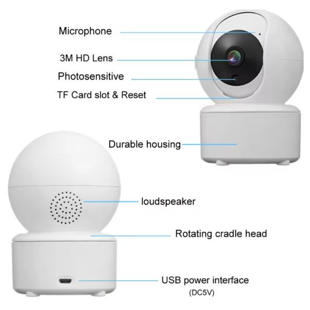 CAM-IP3MP-Q7 GMB kamera 3 mpix microSD iCSee xmeye pro app Two-way voice PTZ 3,6mm - EP3224949