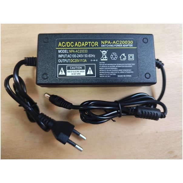 NPA-AC20030 Gembird 20V/3A 60W, Coper punjac sa uzemljenjem, konektor 5.5x2.5/2.1mm - EP3224991