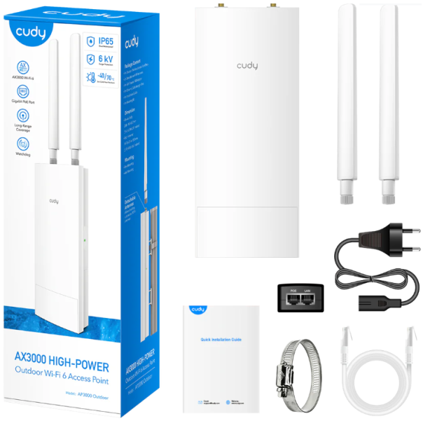 Cudy AP3000 Outdoor, AX3000 High-Power Wi-Fi 6 Access Point - EP3225091