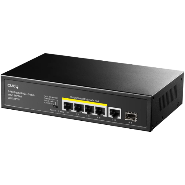 Cudy GS1005PTS1 5-Port 10/100/1000M Gigabit 4PoE+ 1RJ45 Switch with 1 SFP Slot - EP3227755