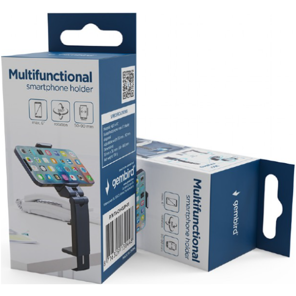 TA-CH-CLIP-01 Gembird Multifunctional smartphone holder, black - EP3225142