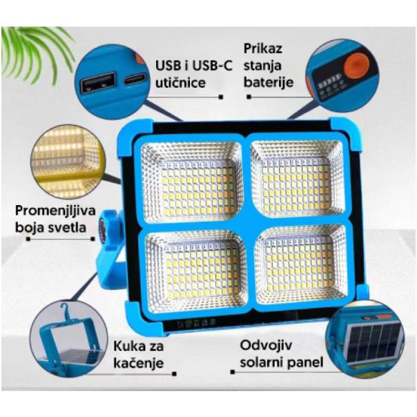 Solarna serviserska LED lampa 288xSMD LED 5600mAh YW13501-3341 - EP3231246