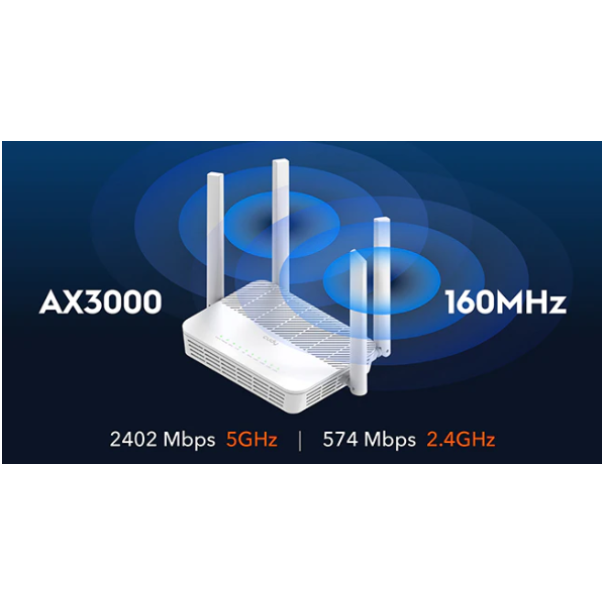 Cudy WR3000H AX3000 2.5G Mesh Wi-Fi 6 Router, 2.4/5Ghz, pokriva 130m2 - EP3227926