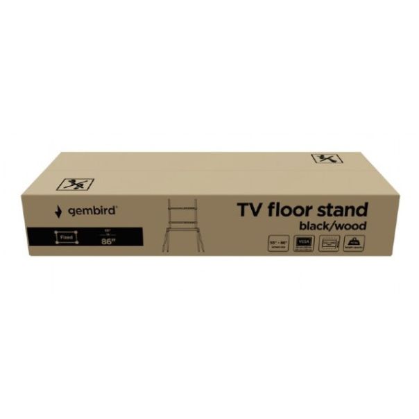 TVS-86F-01-BK Gembird Podno postolje za TV, 55-86inc, crno/drvo - EP3274173
