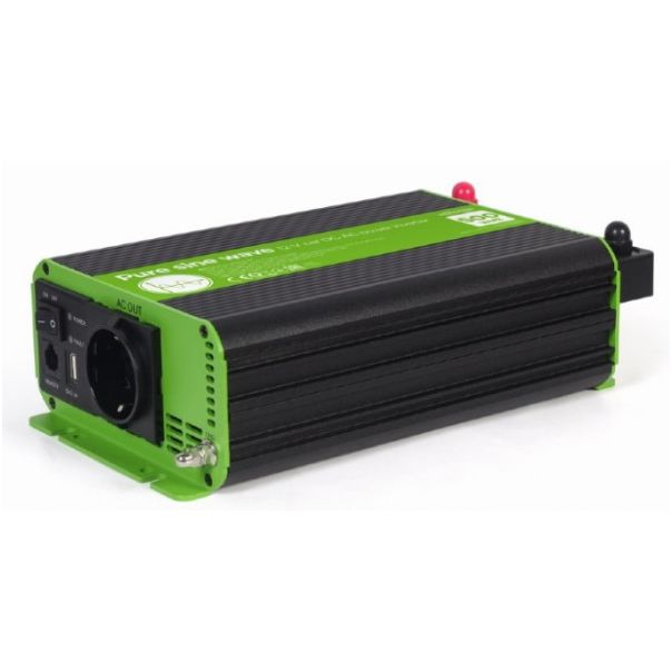 EG-PWC-PS500-01 Gembird 12V Cist sinusni auto inverter DC/AC 500W + USB port, 1,95KG - EP3227959