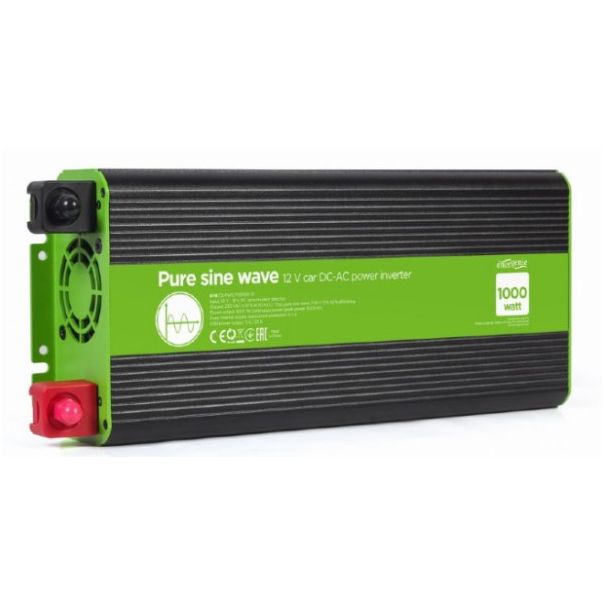 EG-PWC-PS1000-01 Gembird 12V Cist sinusni inverter DC/AC 1000W + USB port, 2,7KG - EP3273956