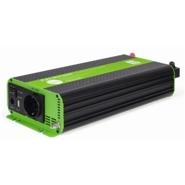 EG-PWC-PS1000-01 Gembird 12V Cist sinusni inverter DC/AC 1000W + USB port, 2,7KG - EP3273956