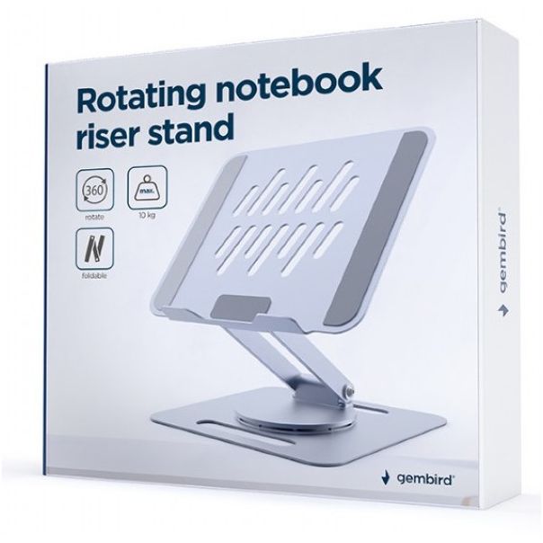 NBS-DR1-01 Gembird Rotirajuce postolje za laptop 15,6, max.10kg, spacegrey - EP3230674