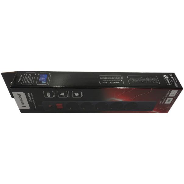 SPG5-B-10(3G1.5)**Gembird produzni kabl sa zastitom i 5 uticnica, 5V/3.1A USB-A+C 16A/3500W 3m (765) - EP3228013