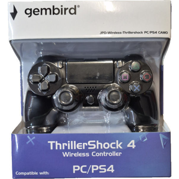 JPD-Wireless-Thrillershock PC/PS4 BLACK Gembird Bezicni gamepad sa dvostrukom vibracijom v2 - EP3227839