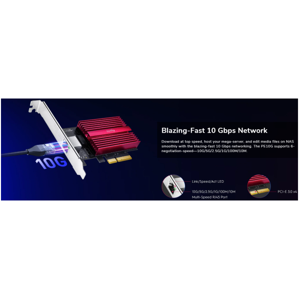 Cudy PE10G 10 Gbps PCI-E Ethernet Adapter - EP3227947