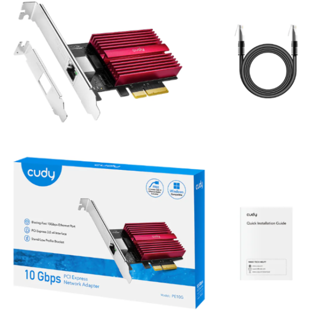 Cudy PE10G 10 Gbps PCI-E Ethernet Adapter - EP3227947