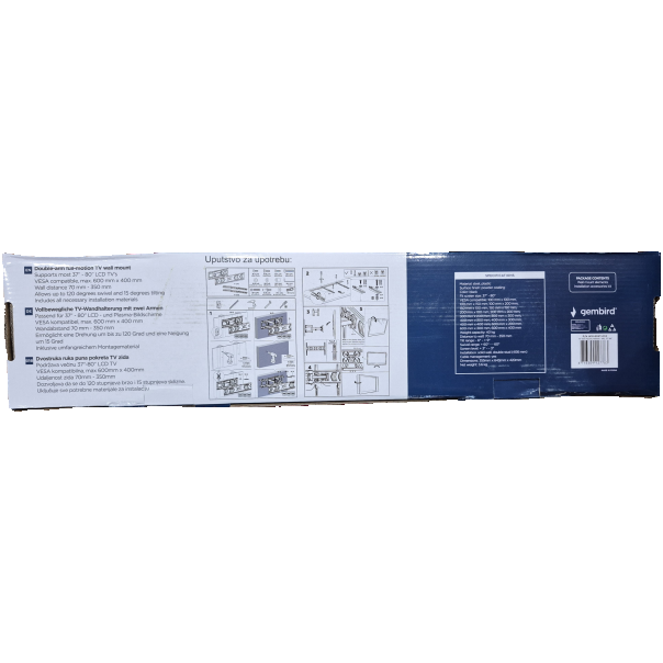 WM-80ST-033 ** Gembird TV nosac okretanje/tilt 37-80 VESA max.60x40cm, max 40kg, drzac (1359) - EP3227956