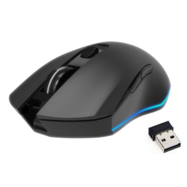 MUSGW-6BL-02 Gembird Punjivi bežièni RGB gaming miš sa 6 tastera Firebolt, 129mm, crni - EP3273974