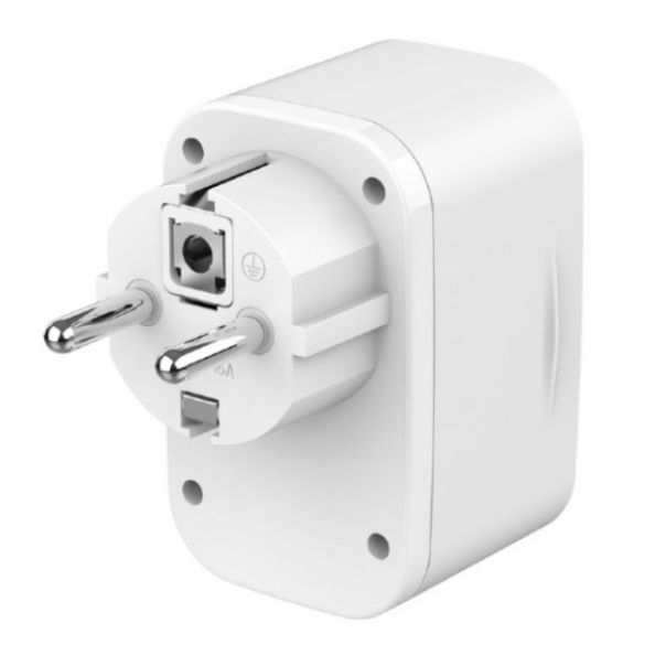 TA-ACPDQC20-01-W Gembird 20W 2-port USB brzi punjac sa pass-through AC socket-om, white - EP3228016