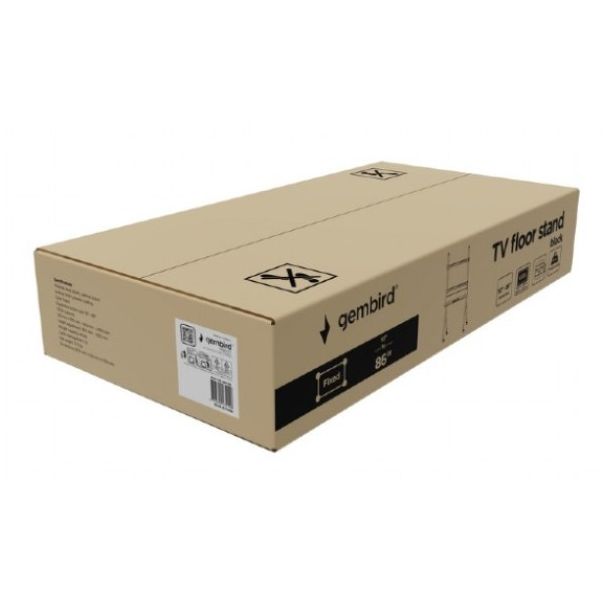 TVS-86F-02 Gembird Podni stalak za TV, 55-86inc, crni - EP3228130