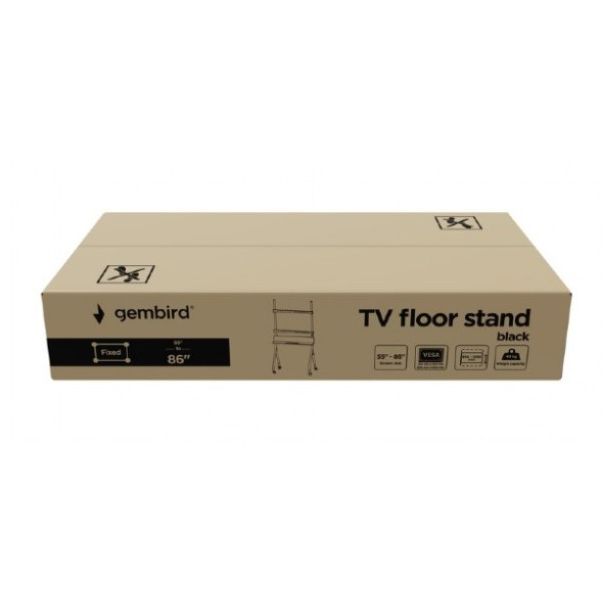 TVS-86F-02 Gembird Podni stalak za TV, 55-86inc, crni - EP3228130