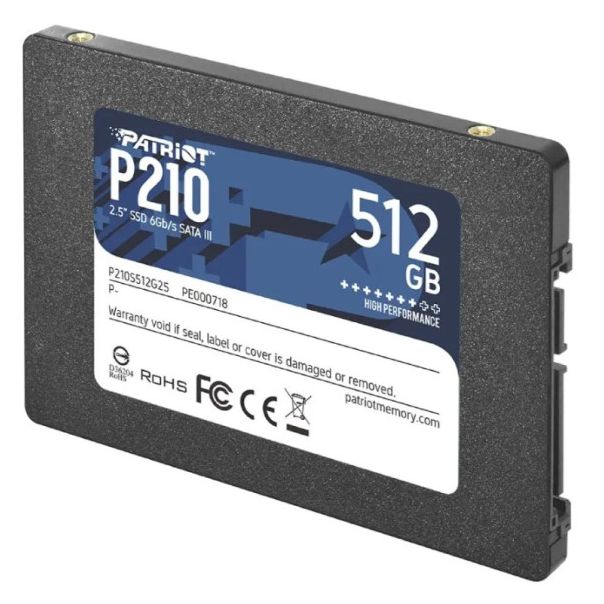 SSD 2.5 SATA3 512GB Patriot P210 520MBs/430MBs P210S512G25 - EP3228530