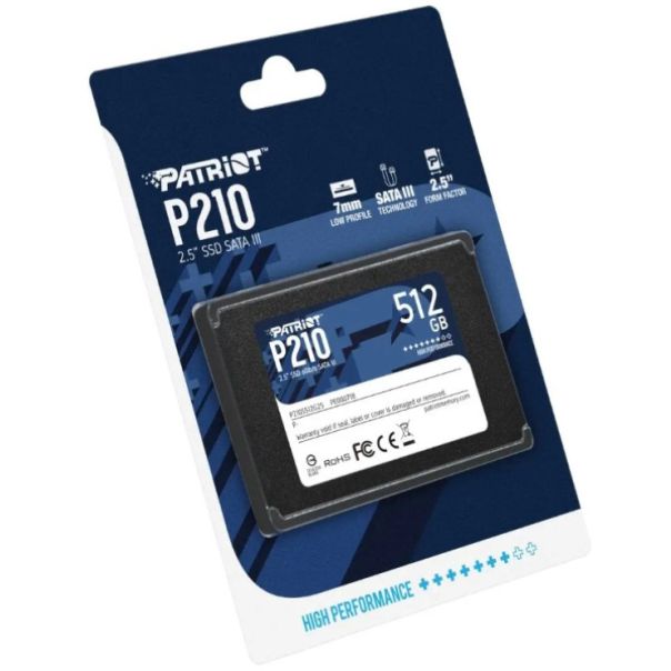 SSD 2.5 SATA3 512GB Patriot P210 520MBs/430MBs P210S512G25 - EP3228530