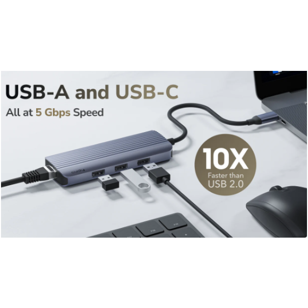 Cudy UH606 6-In-1 USB-C Hub with Gigabit Ethernet Port - EP3225727