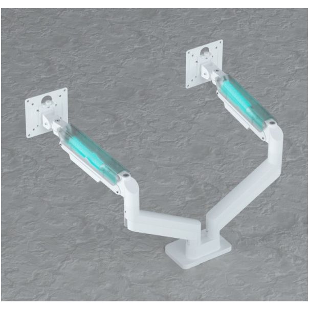 MA-DA2-06-W Gembird Podesivi dupli stoni drzac za monitor, tilt, 17-32 max.10kg White - EP3273995
