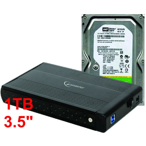 HDD 3.5 * 1TB SET USB 3.0 SATA eksterno kuciste + 1TB WD10EURX WD/ EE3-U3S-3 - EP3228638