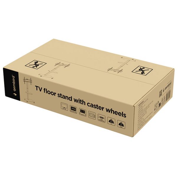 TVS-75S-02 Gembird Mobilni sto sa tockicima, 37-75, crne boje - EP3225145