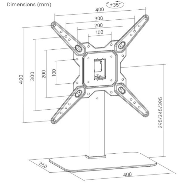 TVS-D55S-01 Gembird TV sto, 23-55, crne boje - EP3225172