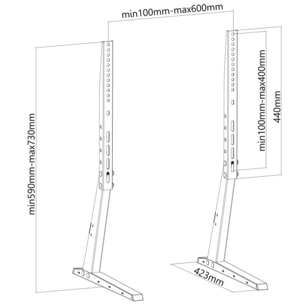 TVS-D70F-01 Gembird stoni TV stalak, VESA 37-70, crne boje - EP3273696