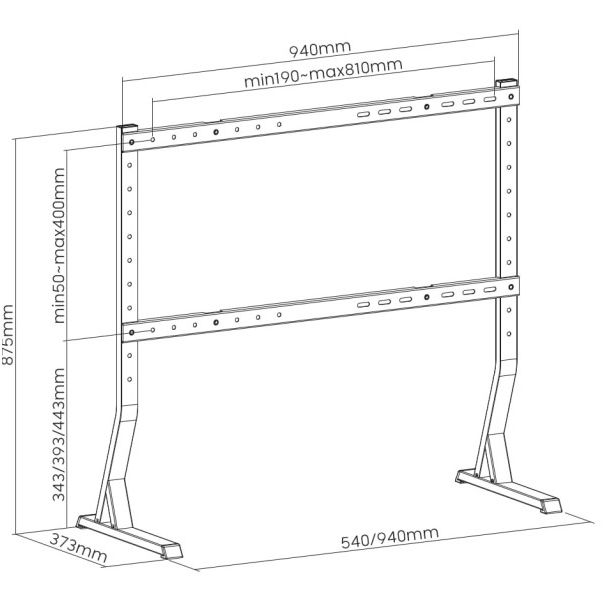 TVS-D90F-01 Gembird stoni TV stalak, VESA 45-90, crne boje - EP3225199