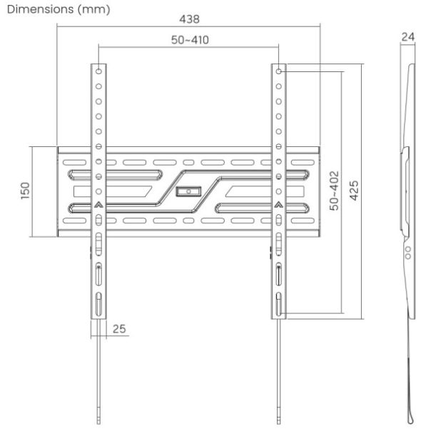 WM-75F-02 Gembird fiksni nosac VESA max 40x40cm 32-75 max.75kg - EP3224692