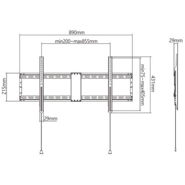 WM-90F-01 Gembird TV nosac fiksni VESA max 80x40cm, 37-86 max.70kg - EP3225217