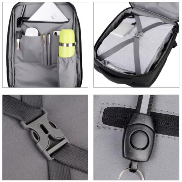 NCC-15-KLB012 Gembird Ranac poslovni Sivi za laptop 15,6inc 41x30x15cm USB konektor, 950g - EP3225442