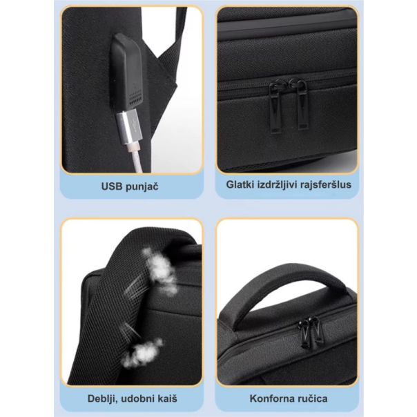 NCC-15-KLB020 Gembird Ranac za laptop 15,6inc 45x28x15cm USB konektor, 660g - EP3228668
