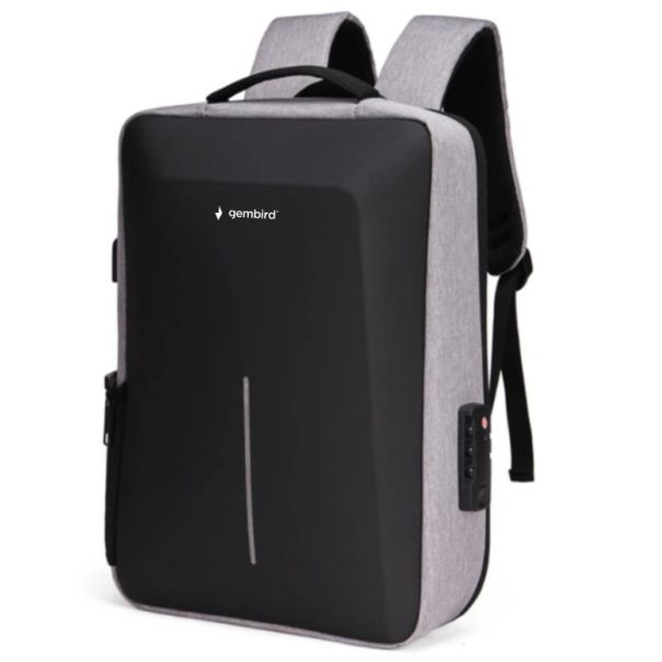NCC-15-KLB022 Gembird Ranac za laptop 15,6inc 42x30x12cm, USB konektor, brava za zakljucavanje, 800g - EP3225007