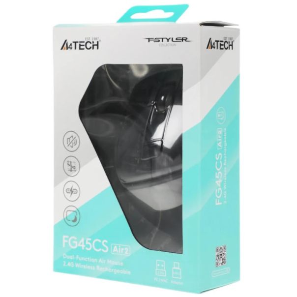 A4-FG45CS AIR2 A4Tech Fstyler bezicni opticki mis 2.4Ghz, 125Hz/1000-2000Dpi, 108mm, USB+Type-C - EP3244679