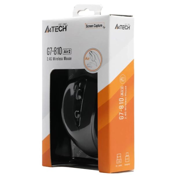 A4-G7-810 AIR2 bezicni opticki mis 2.4GHz, 125Hz/2000 Dpi, 111mm, USB+Type-C adapter - EP3244715