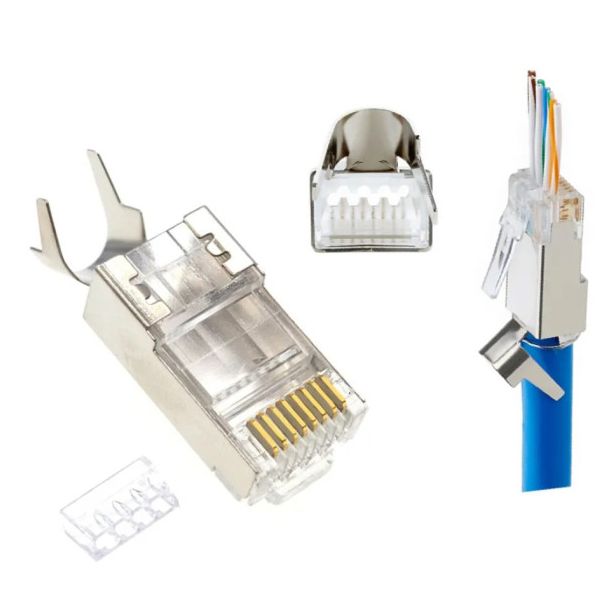 LC-PTF7-01/10 Gembird Zasticeni modularni CAT7 prolazni utikac 15u pozlacen, FTP, SFTP, 10 kom. - EP3226090