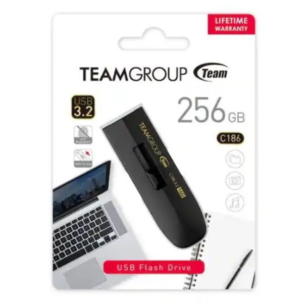 TeamGroup 256GB C186 USB Flash memorija 3.2 BLACK TC1863256GB01 - EP3228902