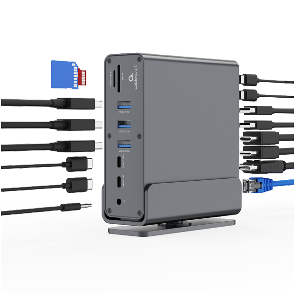 A-CF-COMBO15-01 Gembird USB Type-CF 15-in-1 multi-port adapter (USB hub, Type-CF, HDMI, DP, LAN,3,5) - EP3274578