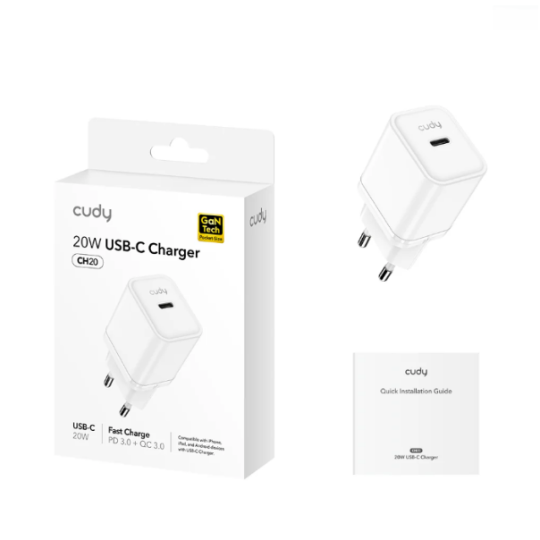 Cudy CH20_EU, USB-C Punjac za mobilne telefone, 20W - EP3228958