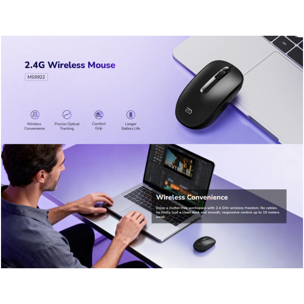 Cudy MS9922 2.4G Bezicni mis DPI 1000, 3 buttons - EP3227059