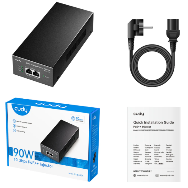 Cudy POE400X, 90W 10 Gbps PoE++ Injector, 10M/100M/1G/2.5G/5G/10G Brzina - EP3227098