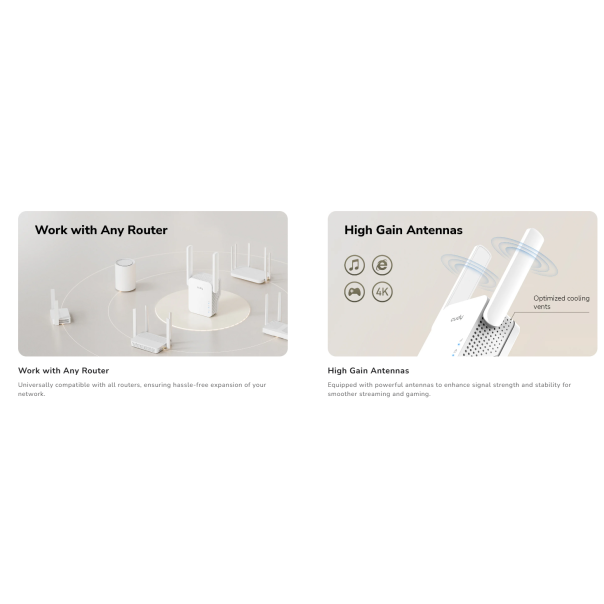 Cudy RE300, N300 Mesh Wi-Fi Range Extender,2.4 GHz Wi-Fi Speed, 300 Mbps - EP3227110