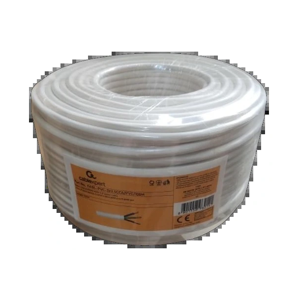 KABL-PVC-3X2.5CCA/PVC/100M,Gembird Fleksibilni naponski kabl,Beli - EP3229056