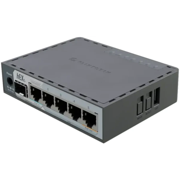 MikroTik Ruter E60iUGS hEX S, 5 x GB LAN/1 x WAN/2.5GbE SFP + USB3. - EP3247530
