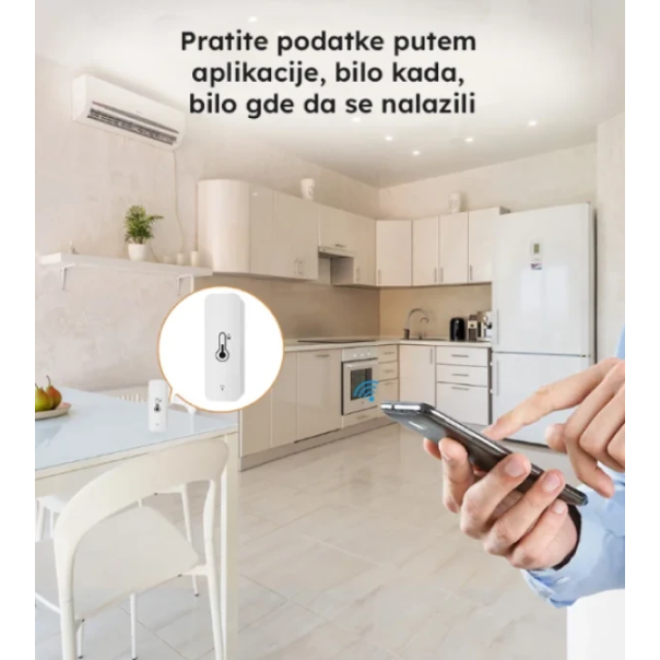 Tuya Wi-Fi smart termometar i higrometar -20° do 60°C, WIFI, Tuya app,Bela - EP3229185
