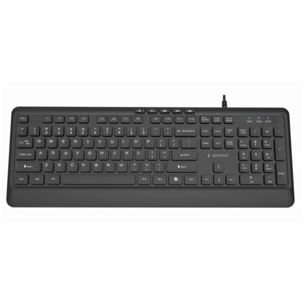 KB-MCH-05 Gembird Tanka žièana multimedijalna tastatura, crna, US raspored - EP3223632